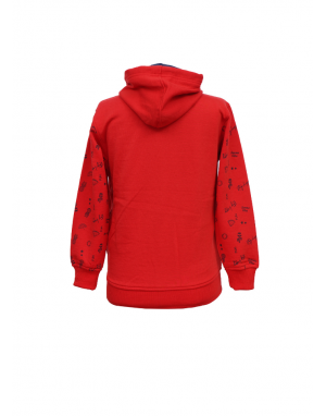 Boys Sweatshirt Printed design with zipper Red